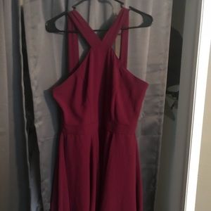 Maroon Skater Dress